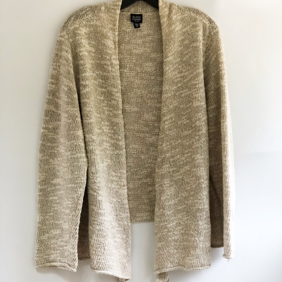 Eileen Fisher Linen-Silk-Cotton Summer Cardigan - Picture 2 of 8